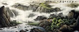 【已售】精品八尺山水画《一道飞来泉乡碧》