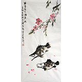 湖北美协庾超然小尺寸《梅花流水鲑鱼肥》