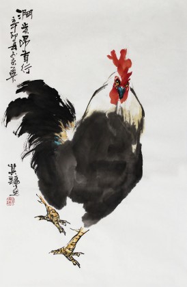国画雄鸡图《阔步昂首行》 - 雄鸡图