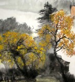 【已售】黄云鸿精品三尺斗方山水《秋江行舟》