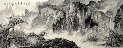 【已售】六尺山水画《山空秋雾寒》
