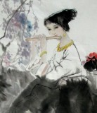 【已售】画家孤鸿人物画《笛韵图》