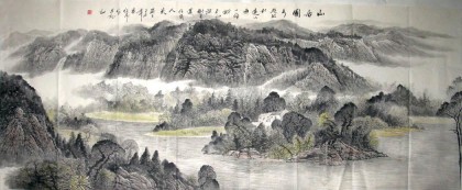 【已售】小八尺国画山水《山居图》