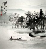 【已售】黄云鸿精品三尺斗方《清江行舟》