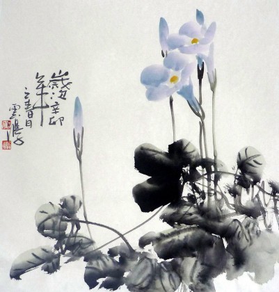 【已售】黄云鸿三尺斗方挂画《清影图》