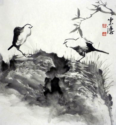 【已售】黄云鸿三尺斗方卧室挂画《山野情趣图》