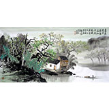 桂林美协黄云鸿四尺山水画《江天自有涯》
