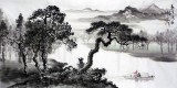 【已售】桂林美协黄云鸿四尺山水画《春溪泛舟》