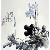 黄云鸿三尺斗方挂画《清影图》