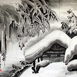 六尺斗方雪景山水画《瑞雪》