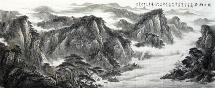 【已售】办公室大丈二精品山水画《峡江雄姿》