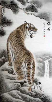 已售四尺工笔上山虎雄风