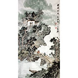 【已售】庾超然小三尺山水画作品《挟瑟访友图》
