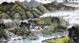 宁良成四尺山水画《云山碧水韵春华》