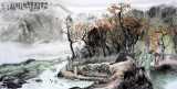 【已售】桂林美协黄云鸿四尺山水画《霜园红叶多》