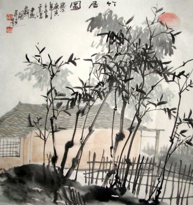 【已售】黄云鸿精品三尺斗方《竹居图》