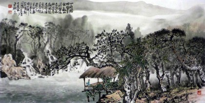 【已售】桂林美协黄云鸿四尺山水画作品