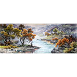 【已售】小八尺朝鲜国画大海《山里的秋天》