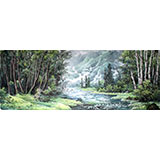 小八尺朝鲜国画大海《妙香山的夏天》