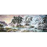 小八尺朝鲜国画大海《妙香山》