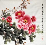 【已售】王宝钦四尺斗方牡丹《花开富贵》(询价)