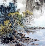【已售】杨春三尺精品山水《清江烟雨图》