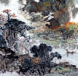【已售】写意山水名家杨春三尺《霜叶红于二月花》