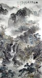【已售】杨春六尺精品山水《幽谷清溪图》