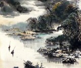 名家杨春四尺精品山水《清江烟云》