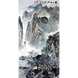 杨春三尺精品山水《漓江帆影图》