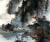 名家杨春四尺山水《烟江人家》