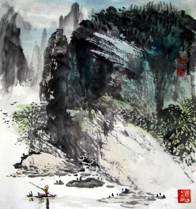 【已售】杨春三尺斗方精品山水《幽境图》