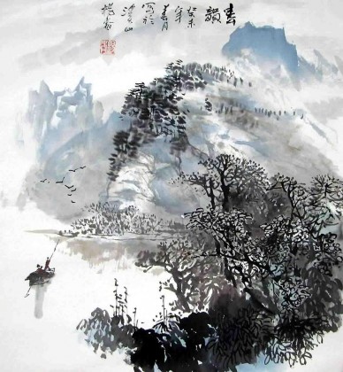 【已售】杨春三尺斗方山水画《春韵图》