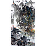 写意山水名家杨春三尺《霜叶红于二月花》