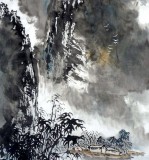 【已售】杨春三尺精品山水《漓江烟雨图》