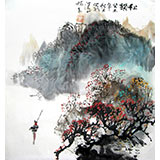 杨春三尺斗方山水画《秋韵图》