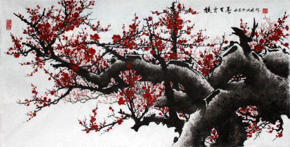 【已售】何华贤四尺梅花图《铁骨生春》