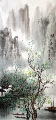 【已售】王凌云小三尺山水《江南春晓》