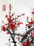 【已售】三尺喜庆红梅图《铁骨生春》