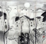【已售】装饰精品三尺斗方《水乡清晓》