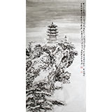 庾超然黄鹤楼作品系列之《黄鹤楼冬景图》