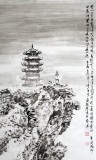 QA庾超然黄鹤楼作品系列之《黄鹤楼冬景图》