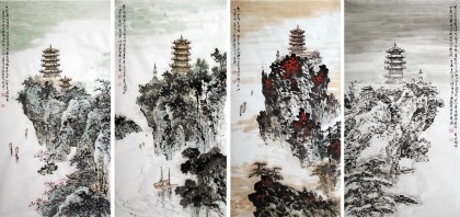 SK庾超然精品四季黄鹤楼作品系列