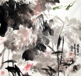 【已售】辽宁美协孤鸿三尺精品斗方《蛙声十里》
