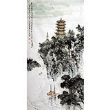 庾超然黄鹤楼作品系列之《黄鹤楼前江水流》