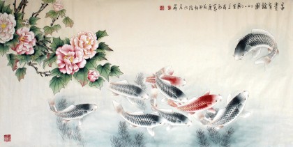 【已售】河南美协董书林四尺国画《富贵有余图》