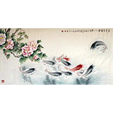河南美协董书林四尺国画《富贵有余图》