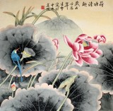 【已售】凌雪四尺斗方工笔画《荷塘清趣》