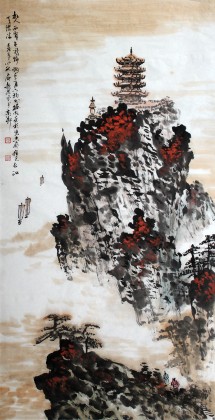 【已售】庾超然黄鹤楼作品系列之《故人西辞黄鹤楼》