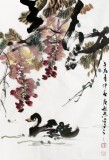 【已售】庾超然四尺三开《鸭戏图》